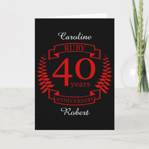 Carte 40e ANNIVERSAIRE Mariage RUBY