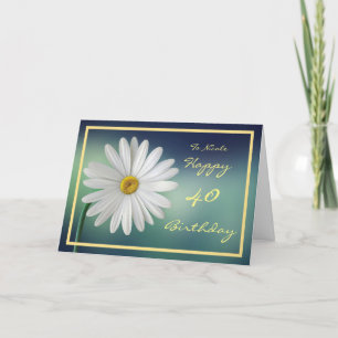 Carte 40e anniversaire Nicole Daisy Elegant Gold Frame