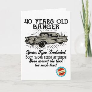 Carte 40e anniversaire Nom et date Vintage Retro Funny G