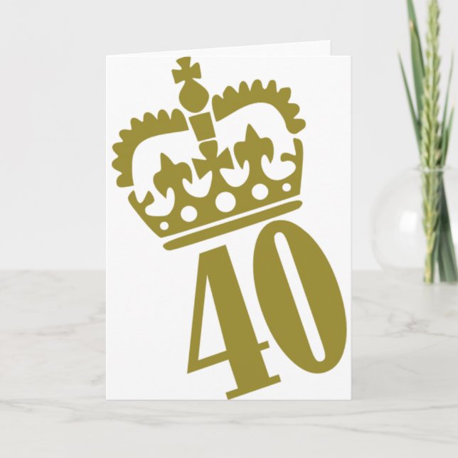 Carte 40e anniversaire - Numéro - Quarante (Devant)