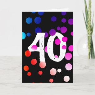 Carte 40e Anniversaire Points Arc-en-ciel sur Noir