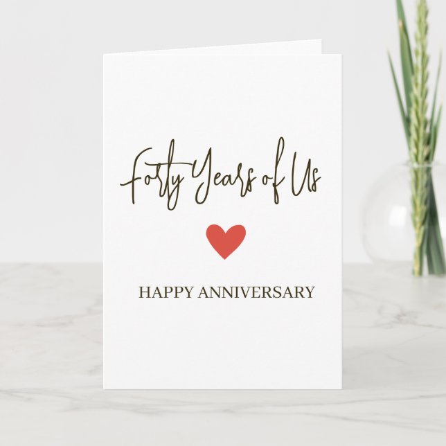 Carte 40e Anniversaire – Quarante Ans de Nous (Devant)