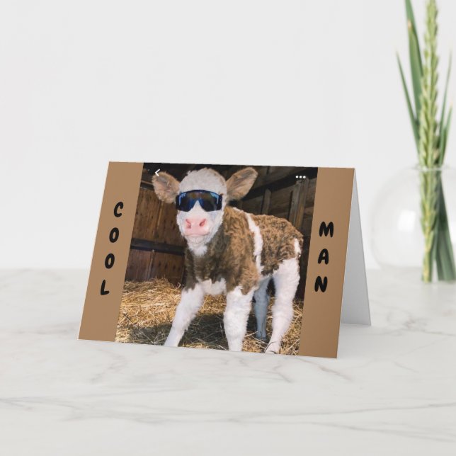 Carte **40e ANNIVERSAIRE** SOUHAITE DE "VACHE COOL" (Devant)