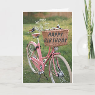 Carte **40e ANNIVERSAIRE** SOUHAITS ET UN JOLI VÉLO COOL