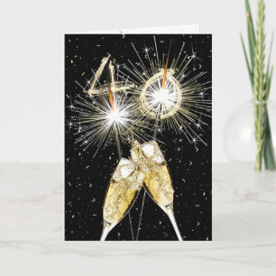 Carte 40e anniversaire Sparklers and Champagne Toast