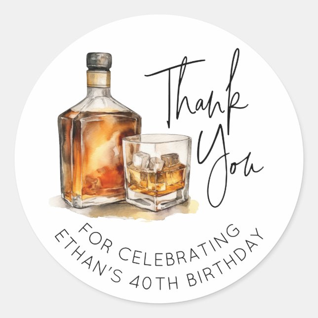 Carte 40e anniversaire Whiskey / Sticker Bourbon F (Devant)