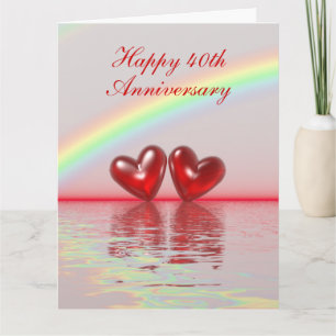 Carte 40e Anniversary Ruby Hearts
