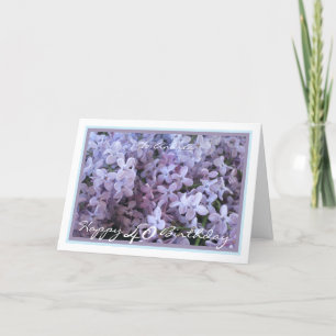 Carte 40ème Anniversaire Andrea Purple Lilac Elegant Gol