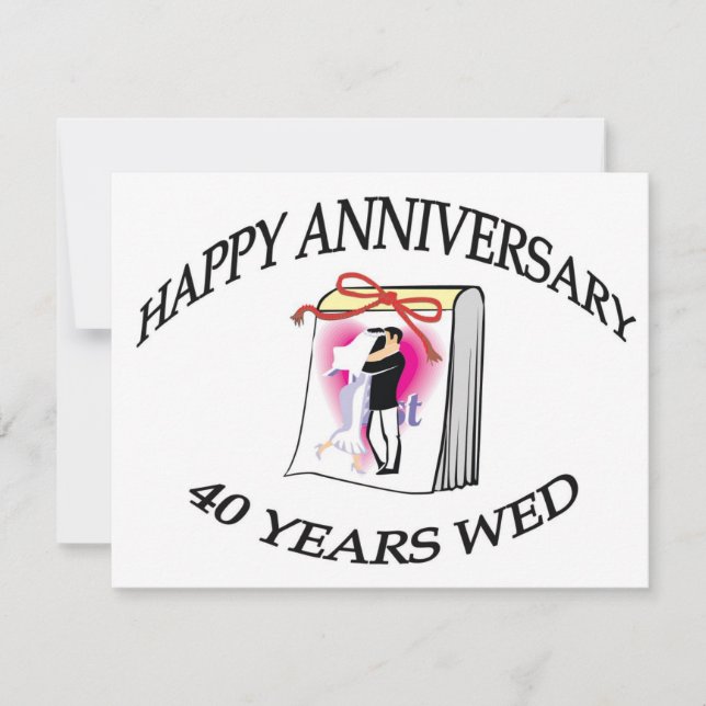 Carte 40ème. Anniversaire mariage (Devant)