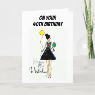 Carte ***40ème** SOUHAITE BEAU ANNIVERSAIRE