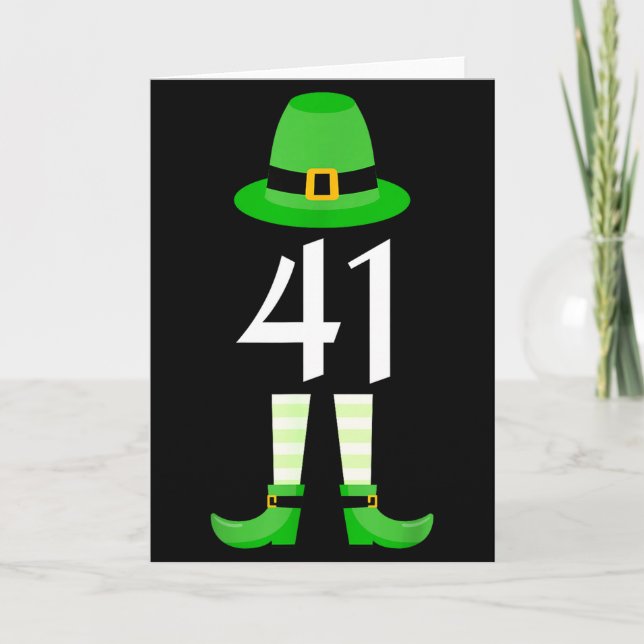 Carte 41 Saint-Patrick Four One Enfants Drôle Leprechaun (Devant)