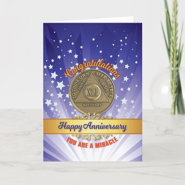 Carte 41e anniversaire de la pièce de récupération Mirac (Devant)
