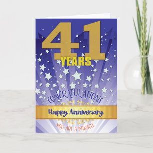 Carte 41e anniversaire de rétablissement chiffre gras