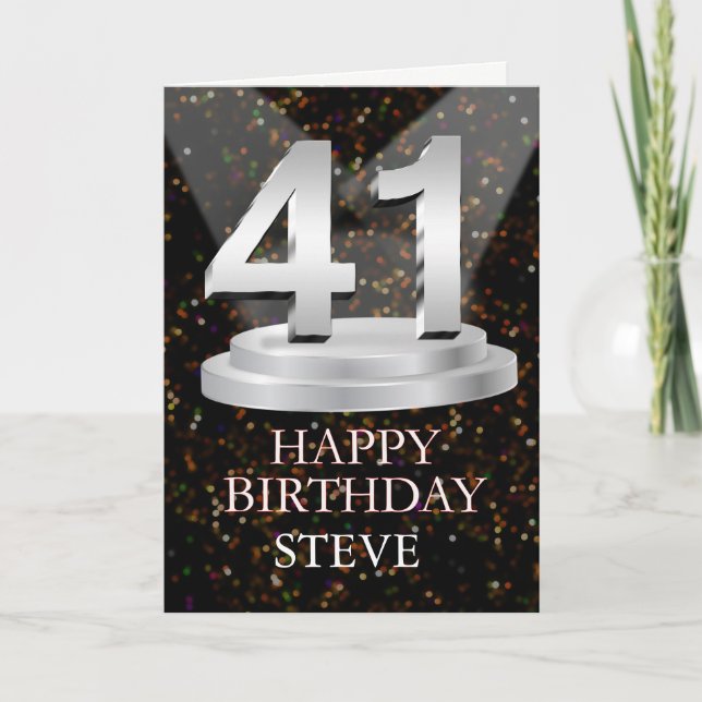 Carte 41e Anniversaire Points saillants Ajouter une cart (Devant)