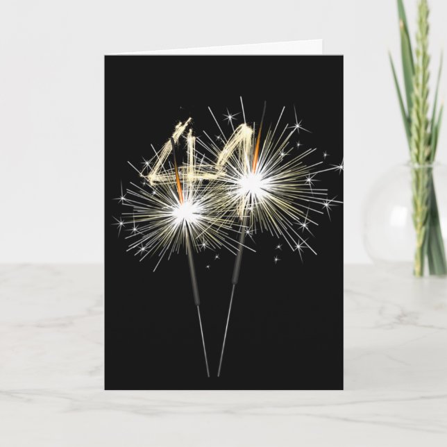Carte 41e anniversaire Sparklers en noir (Devant)
