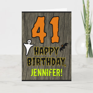Carte 41e Anniversaire : Thème Halloween Épouvantable, N