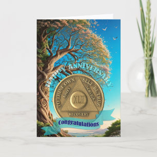 Carte 42 Année AA Anniversaire Coin Arbre de Vie