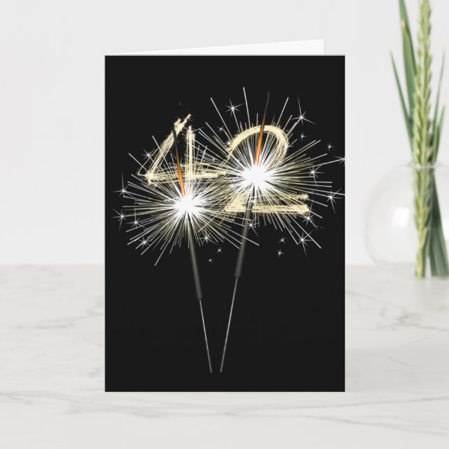 Carte 42e anniversaire Sparklers en noir (Devant)