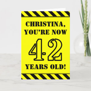 Carte 42e anniversaire : texte de style crayon amusant,