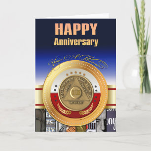 Carte 43 Année AA Anniversaire Coin Vous êtes un gagnant
