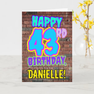 Carte 43e anniversaire - Amusant, Graffiti urbain inspir