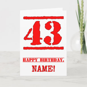Carte 43e anniversaire : Amusant, Timbre en caoutchouc r