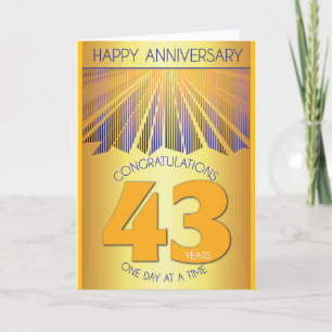 Carte 43e anniversaire de sobriété Golden Ray 12 Étape