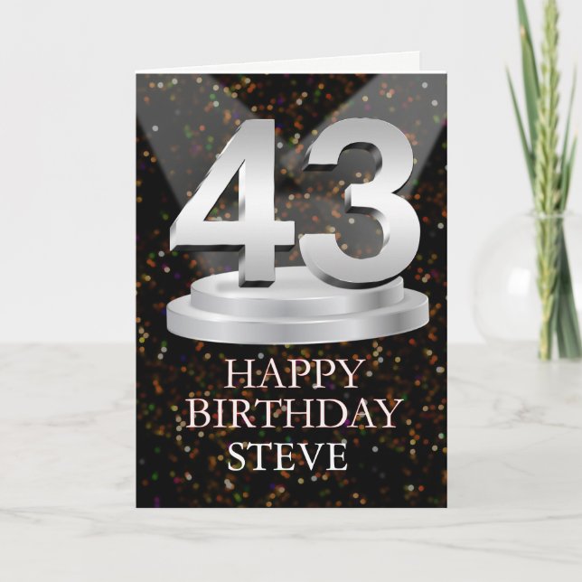Carte 43e anniversaire Points saillants Ajouter une cart (Devant)