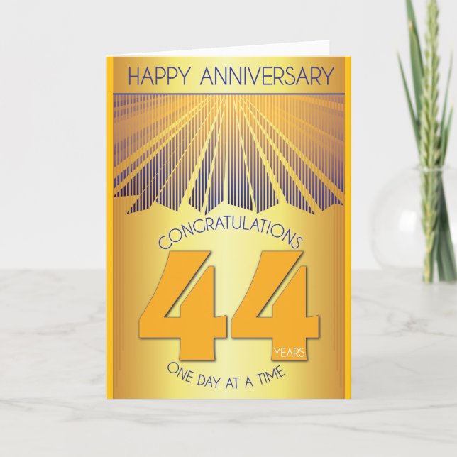Carte 44 Year Sober Anniversary | Golden Ray 12 Step (Devant)