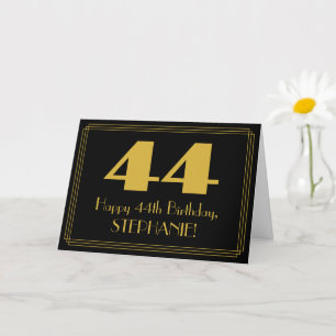 Carte 44e anniversaire : Art Déco Inspiré Look "44" & No