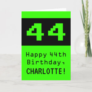 Carte 44e anniversaire : Nerdy / Geeky Style "44" et nom
