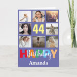 Carte 44e Joyeux anniversaire Photo Collage Modern<br><div class="desc">44th Happy Birthday Photo Collage Modern Card with personalized name For further customization,  please click the "Customize it" button and use our design tool to modify this template.</div>