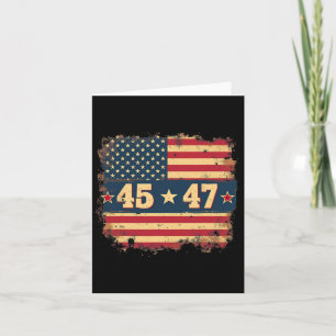 Carte 45 47 Drapeau Vintage américain du président Trump