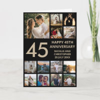45e anniversaire 13 photo Collage noir et or