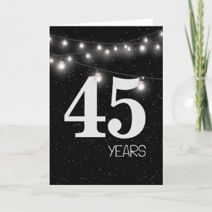 Carte 45e anniversaire avec lumières et étoiles