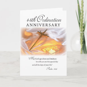 Carte 45e anniversaire de l'ordination, bougie croisée