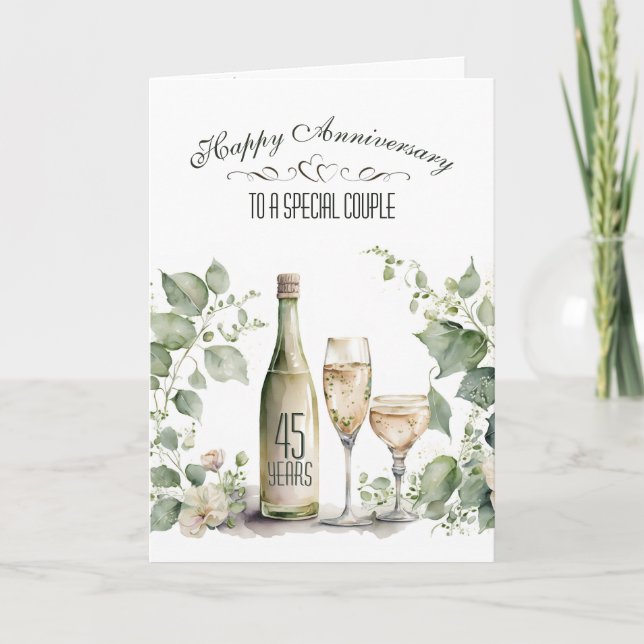 Carte 45e anniversaire de mariage Vin et Lierre   (Devant)