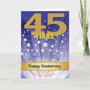 Carte 45e anniversaire de rétablissement chiffre gras