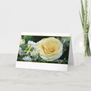 Carte 45e anniversaire du Mariage - Rose jaune