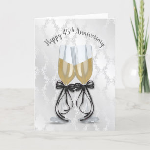 Carte 45e anniversaire du Mariage Toast de Champagne
