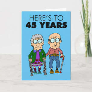 Carte 45e anniversaire du Mariage vieillissant