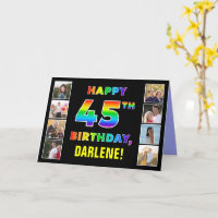 45e anniversaire : Rainbow Text, Custom Photos & N
