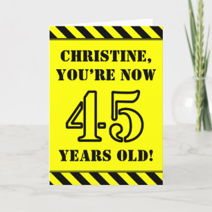 Carte 45e anniversaire : texte de style crayon amusant,