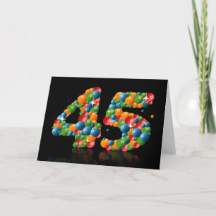 Carte 45ème anniversaire avec des numéros formés à parti