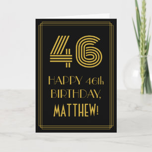 Carte 46e anniversaire : apparence inspirée d'Art Déco "