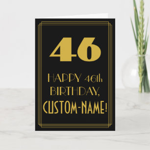 Carte 46e anniversaire ~ Art Déco Inspiré Look "46" & No