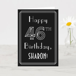 Carte 46e anniversaire : Art Déco Style # 46 & Nom perso