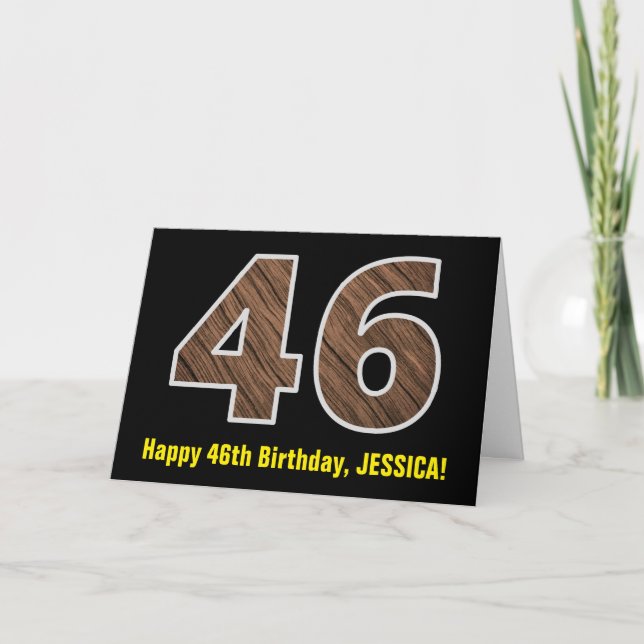 Carte 46e anniversaire : Nom + Faux Motif de céréales en (Devant)