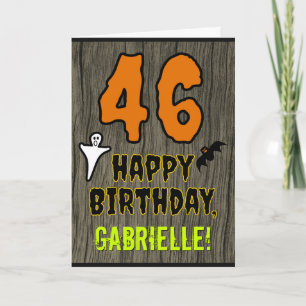 Carte 46e Anniversaire : Thème effrayant d'Halloween, no