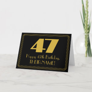 Carte 47e anniversaire : Art Déco Inspiré Look "47" & No